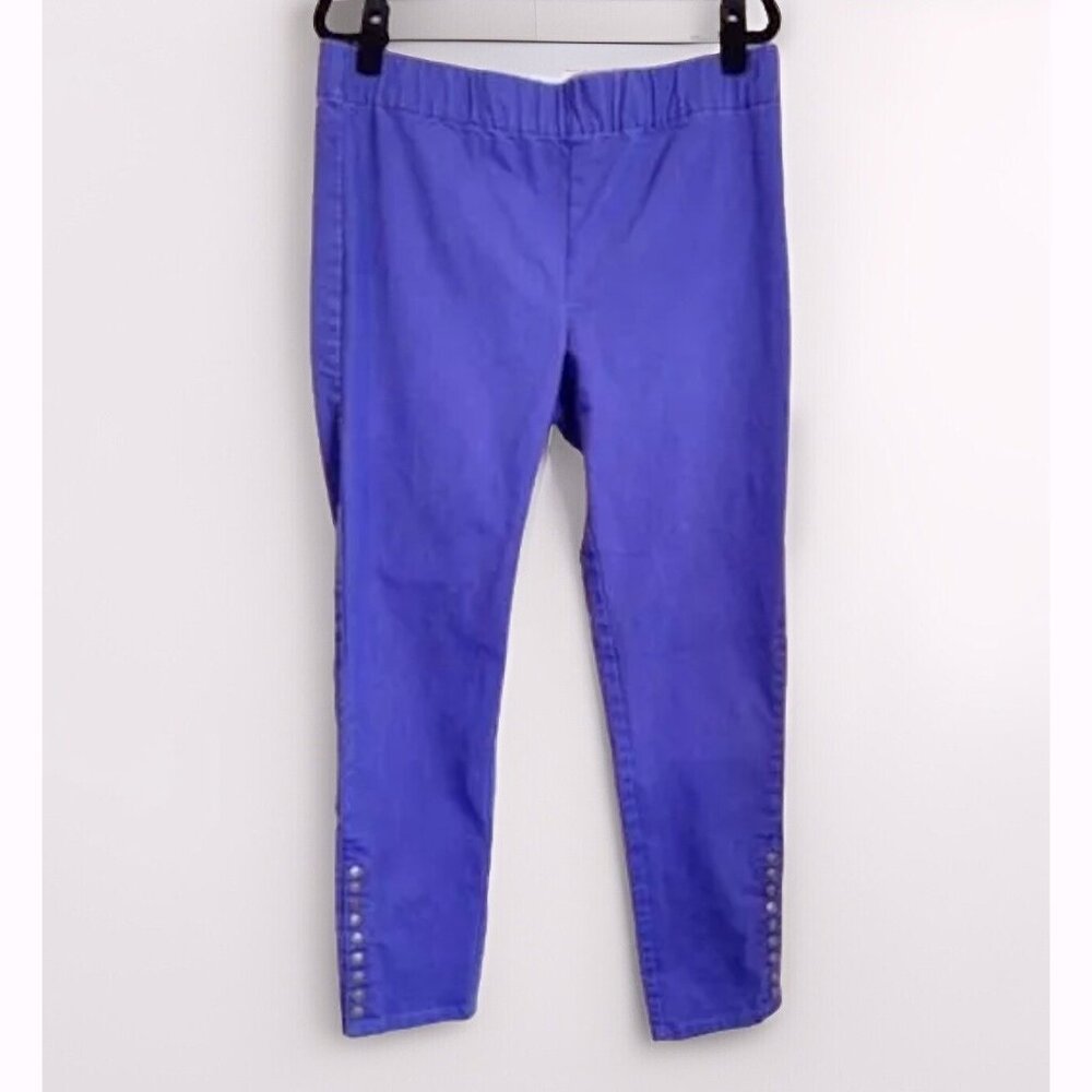 Soft Surroundings Ultimate Straight Leg High Rise Pull On Jean Purple 35x28.5